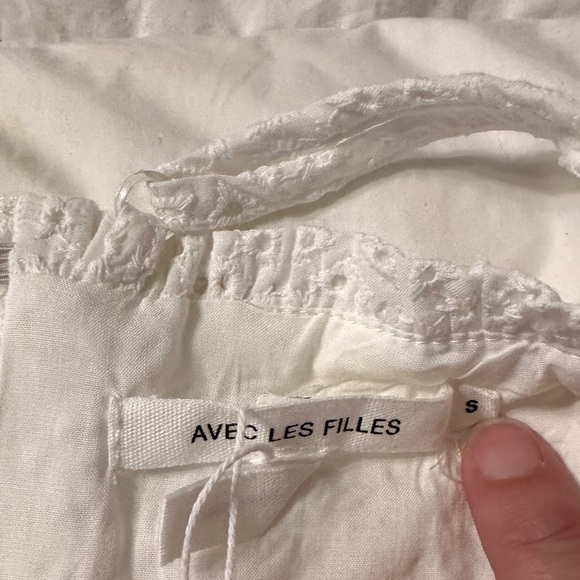 Avec Les Filles White Eyelet Women's Crop Top - NWT - Size S - Picture 6 of 10